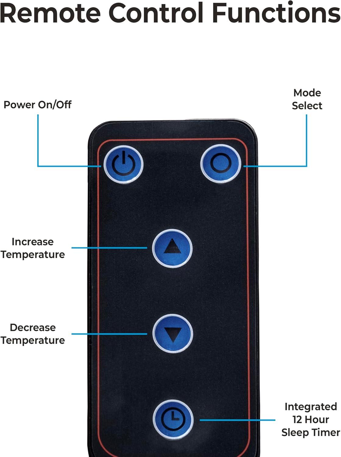 Comfort Zone 14" Slim Line Wall Mount Electric Space Heater with Stand, Remote Control, Digital Adjustable Thermostat, Timer, LCD Display, Safety Tip Over Switch, Overheat Protection, MT8142