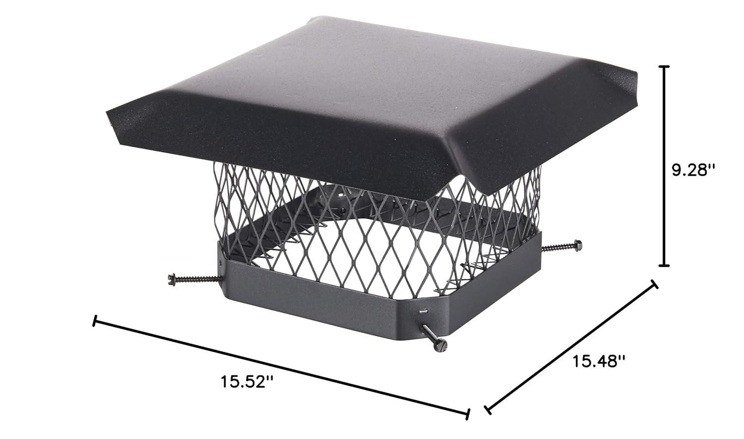 Shelter SC99 Single-Flue Black Galvanized-Steel Chimney Cap (9" x 9")