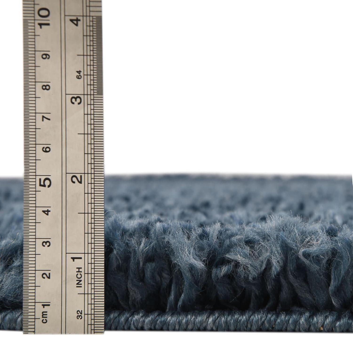 Unique Loom 3' 3 x 5' 3 Davos Shag Marine Blue Area Rug