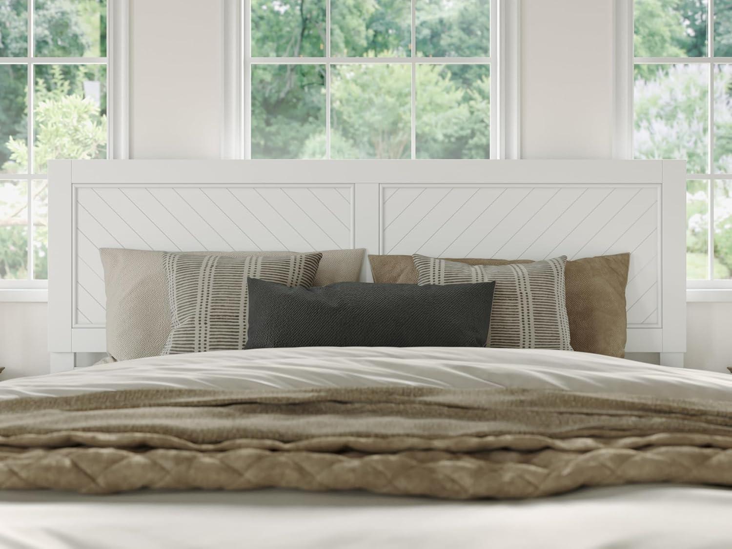 AFI Canyon White Solid Wood Platform Bed with Matching Footboard & Storage Drawers, King