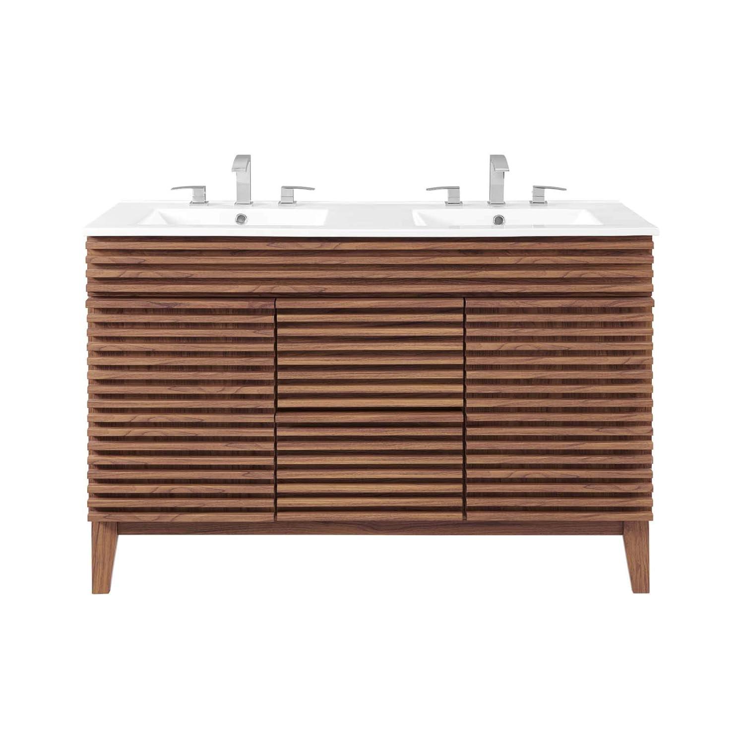 48'' Double Bathroom Vanity with Carrara Marble Top