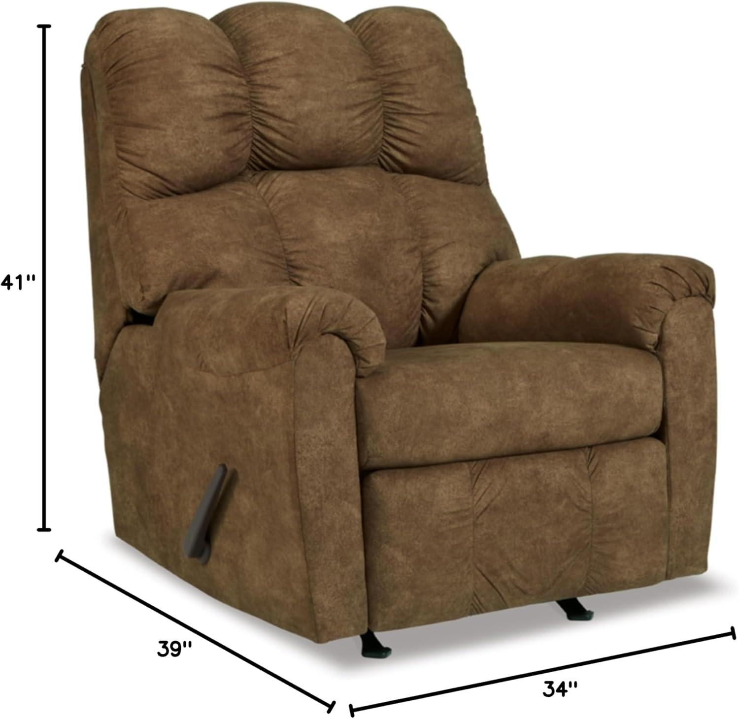 Brindle Brown Faux Leather Contemporary Recliner