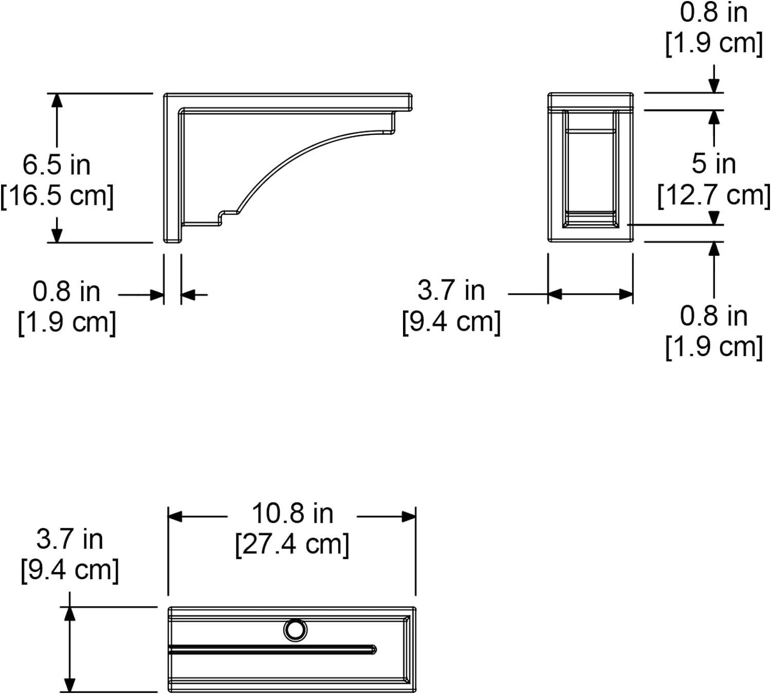 Fairfield Graphite Grey Polyethylene Decorative Corbels, 12"x5"x8", 2-Pack