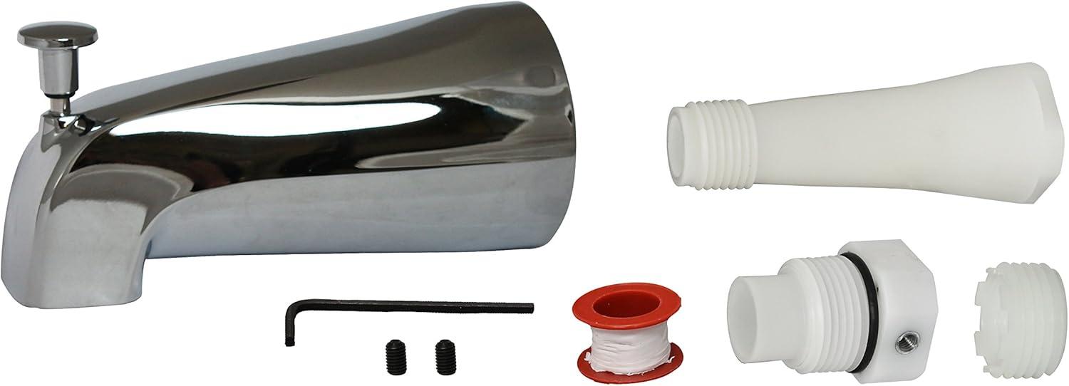Keeney PP825-35 Universal Tub Spout with Front Diverter, Polished Chrome