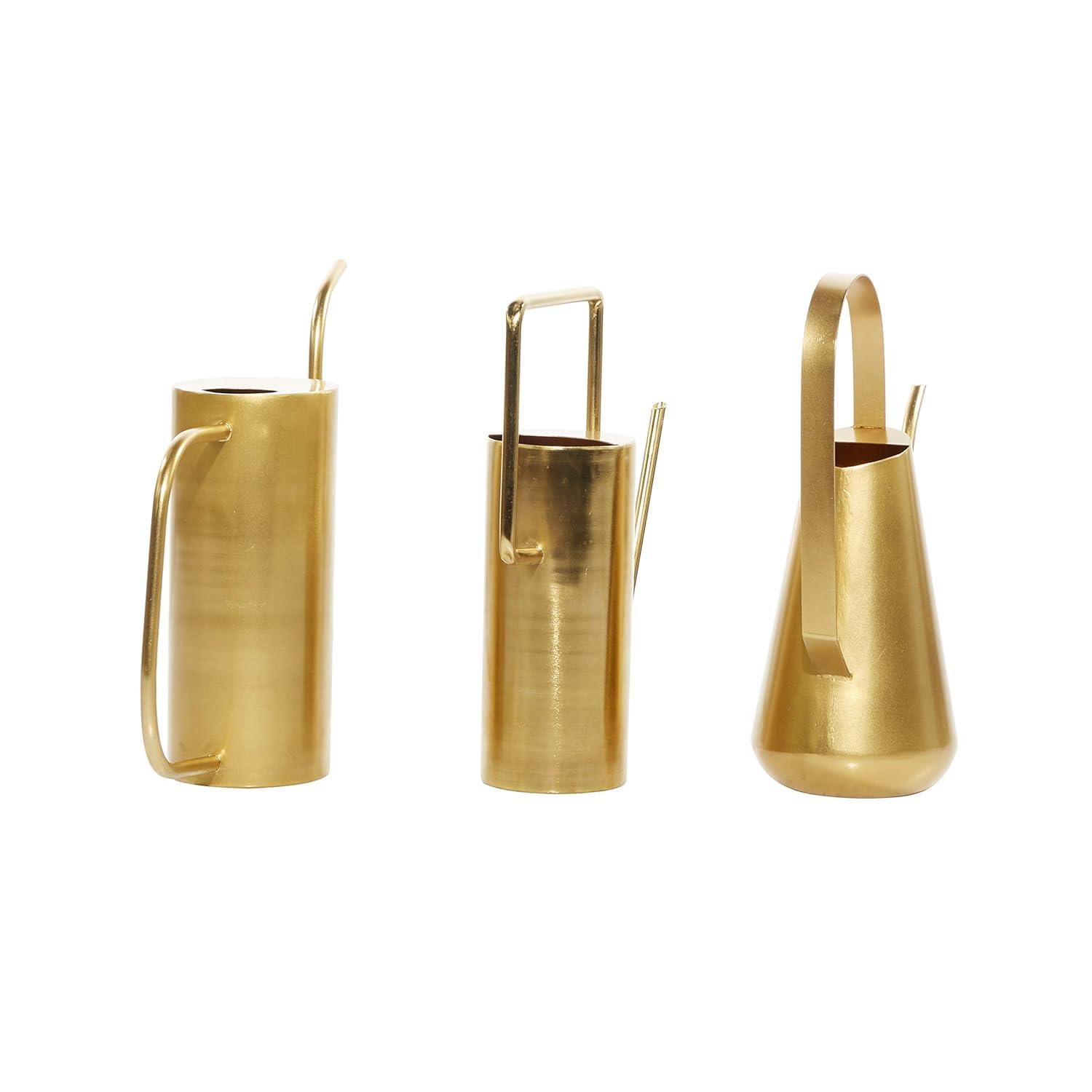 Set of 3 Glam Metal Planters Gold - Olivia & May: Indoor Iron Novelty Planters, No Drainage Hole, Tabletop Display