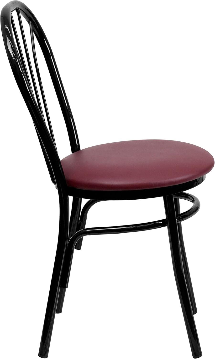 Flash Furniture HERCULES Series Fan Back Metal Chair - Burgundy Vinyl Seat