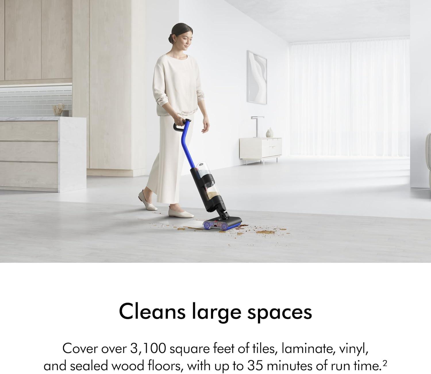 Dyson WashG1 Wet Cleaner Matte Black/Blue: Bagless, Battery-Powered, 4 Speeds, Hardwood & Hard Floor, 2-Year Warranty