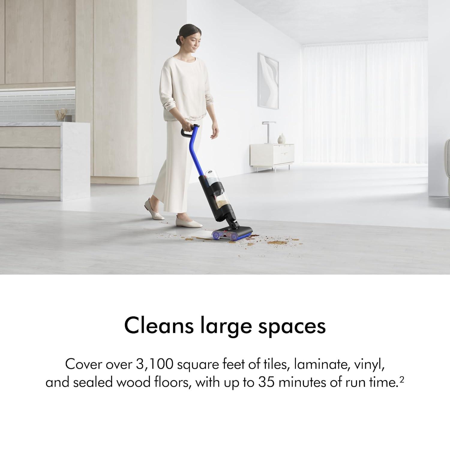 Dyson WashG1 Wet Cleaner Matte Black/Blue: Bagless, Battery-Powered, 4 Speeds, Hardwood & Hard Floor, 2-Year Warranty