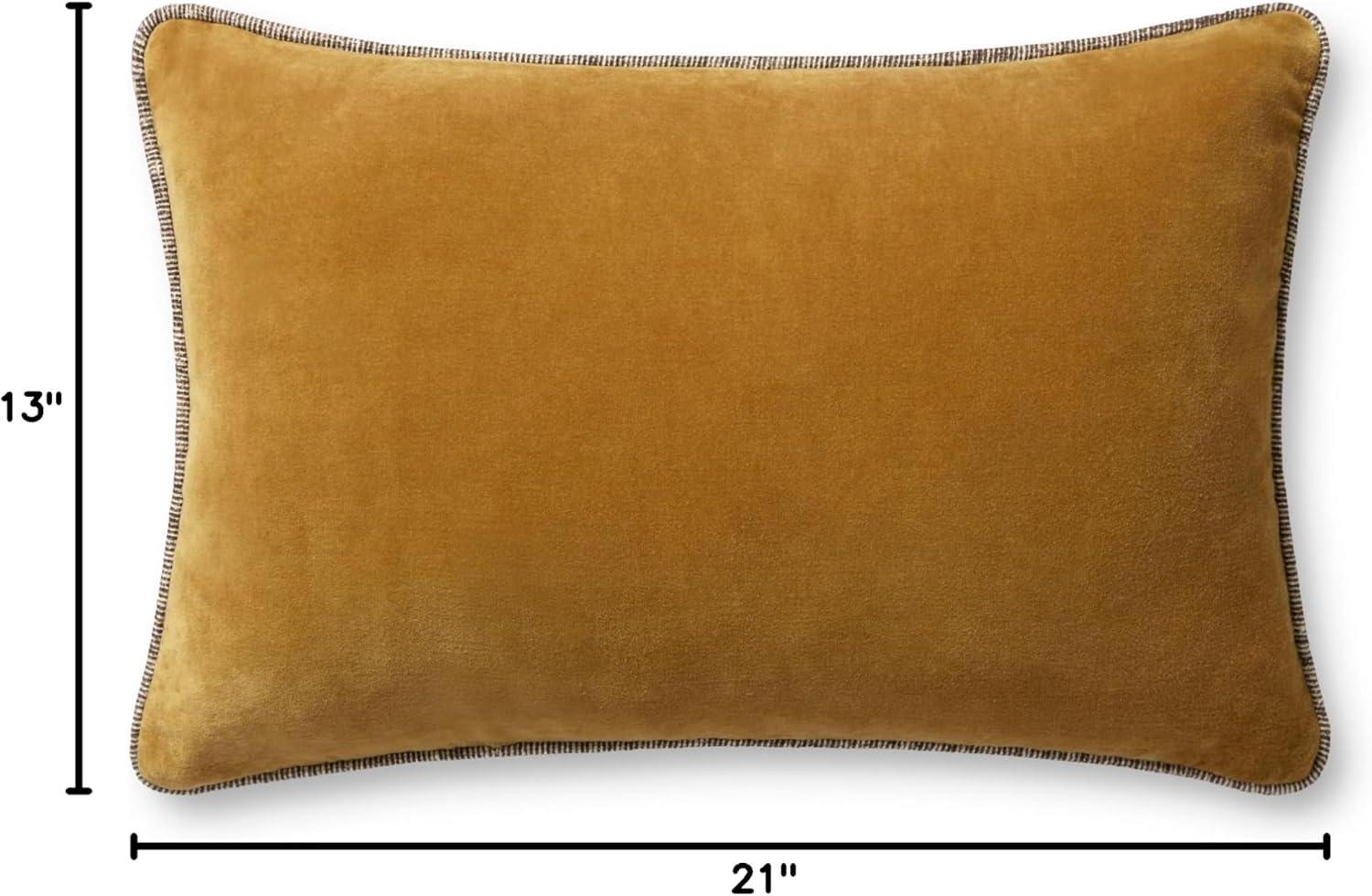 Gold Velvet 13" x 21" Cotton Pillow Cover