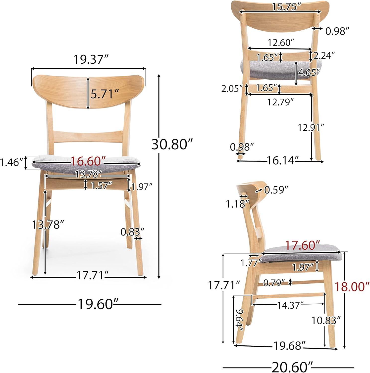 Christopher Knight Home Idalia Mid-century Modern Dining Chairs (Set of 4) by  Dark Gray + Natural Oak Oak Finish