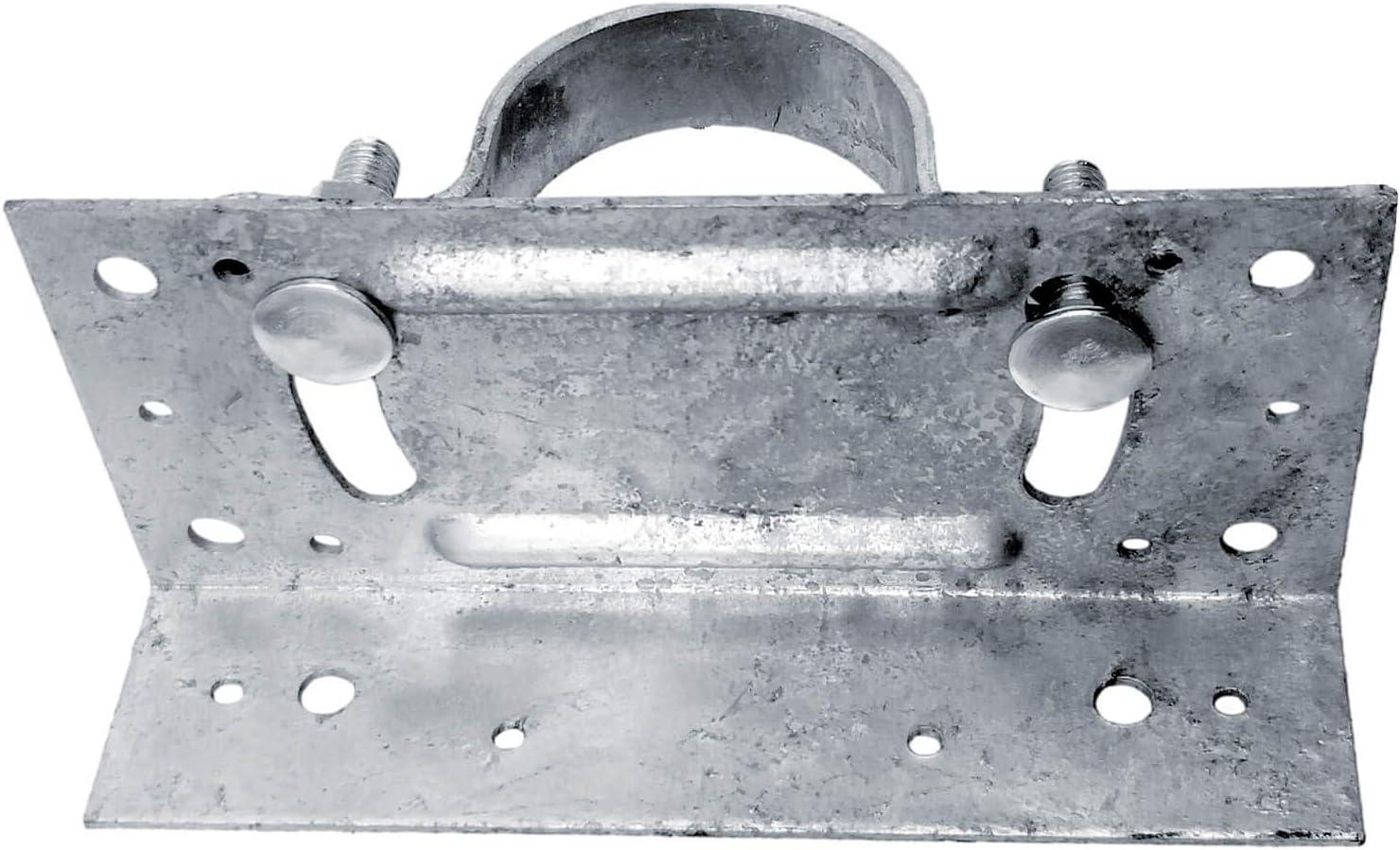Jake Sales 2-3/8" Wood Fence to Round Steel Post Panel Attachment Adapter Bracket: Galvanized Steel, Adjustable Clamp, Resists Rusting