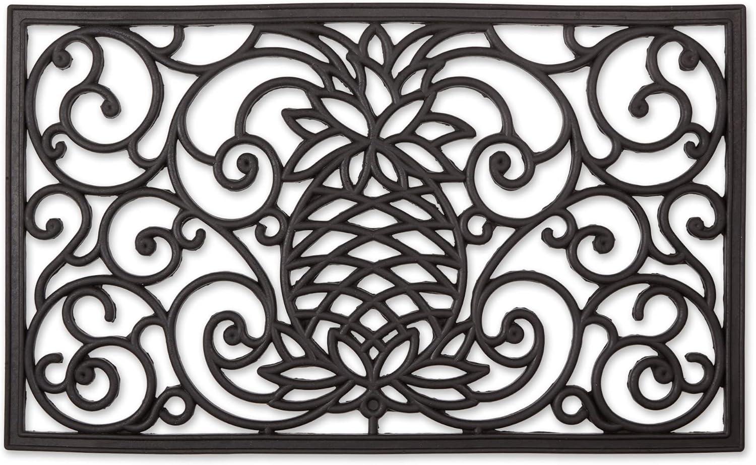 Design Imports Pineapple Scroll Rubber Doormat