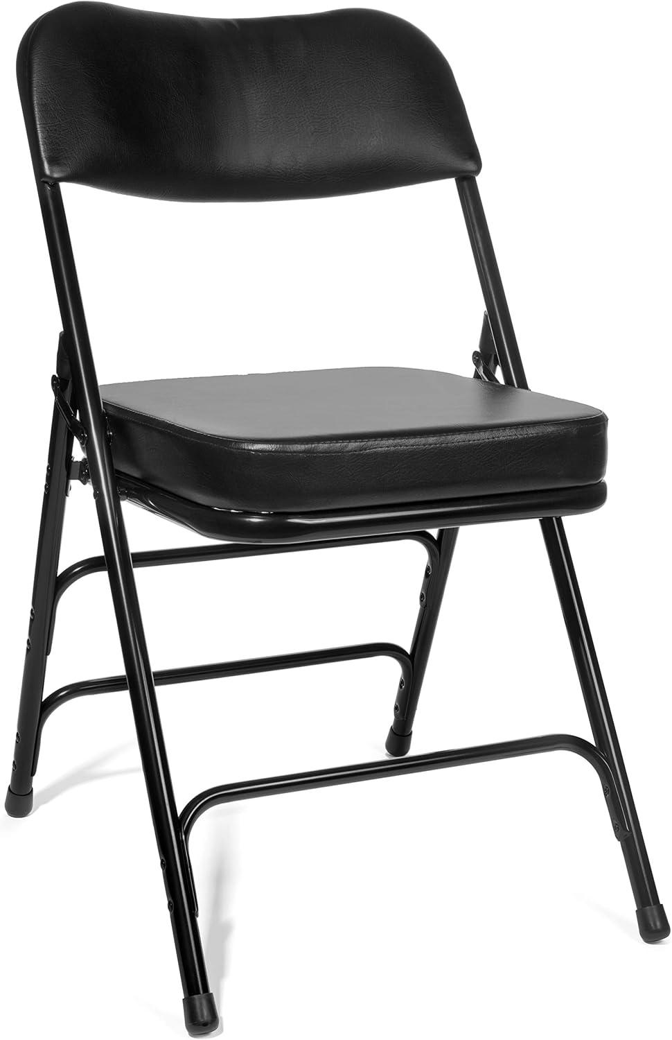 5pc. XL Series Folding Card Table and 2 in. Ultra Padded Chair Set, Commercial Quality, Black