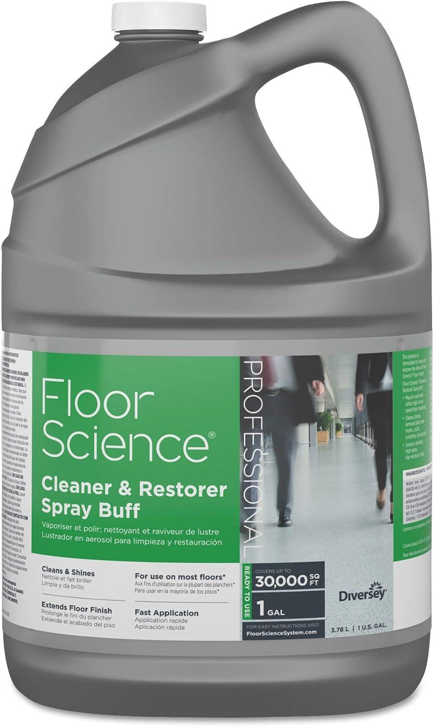 Diversey Floor Science Cleaner/Restorer Spray Buff, Citrus Scent, 1 gal Bottle, 4/Carton