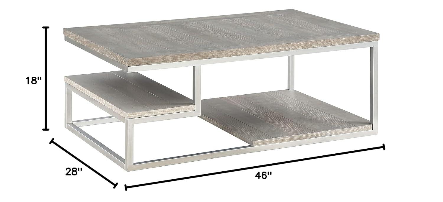 Progressive Furniture Lake Forest II Rectangular Wood Cocktail Musk Gray/Natural