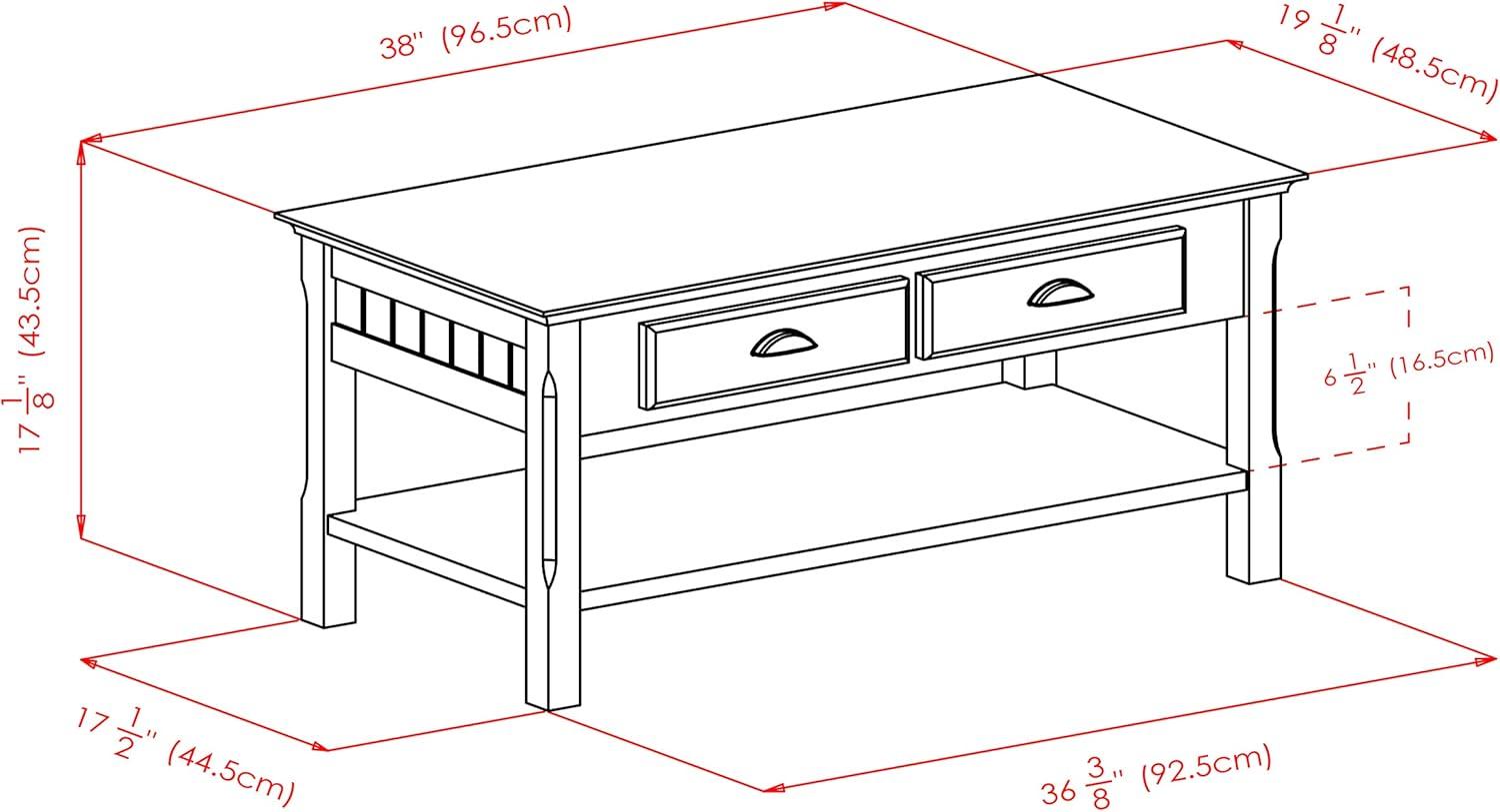 Timer Coffee Table, Drawers and Shelf - Black - Winsome