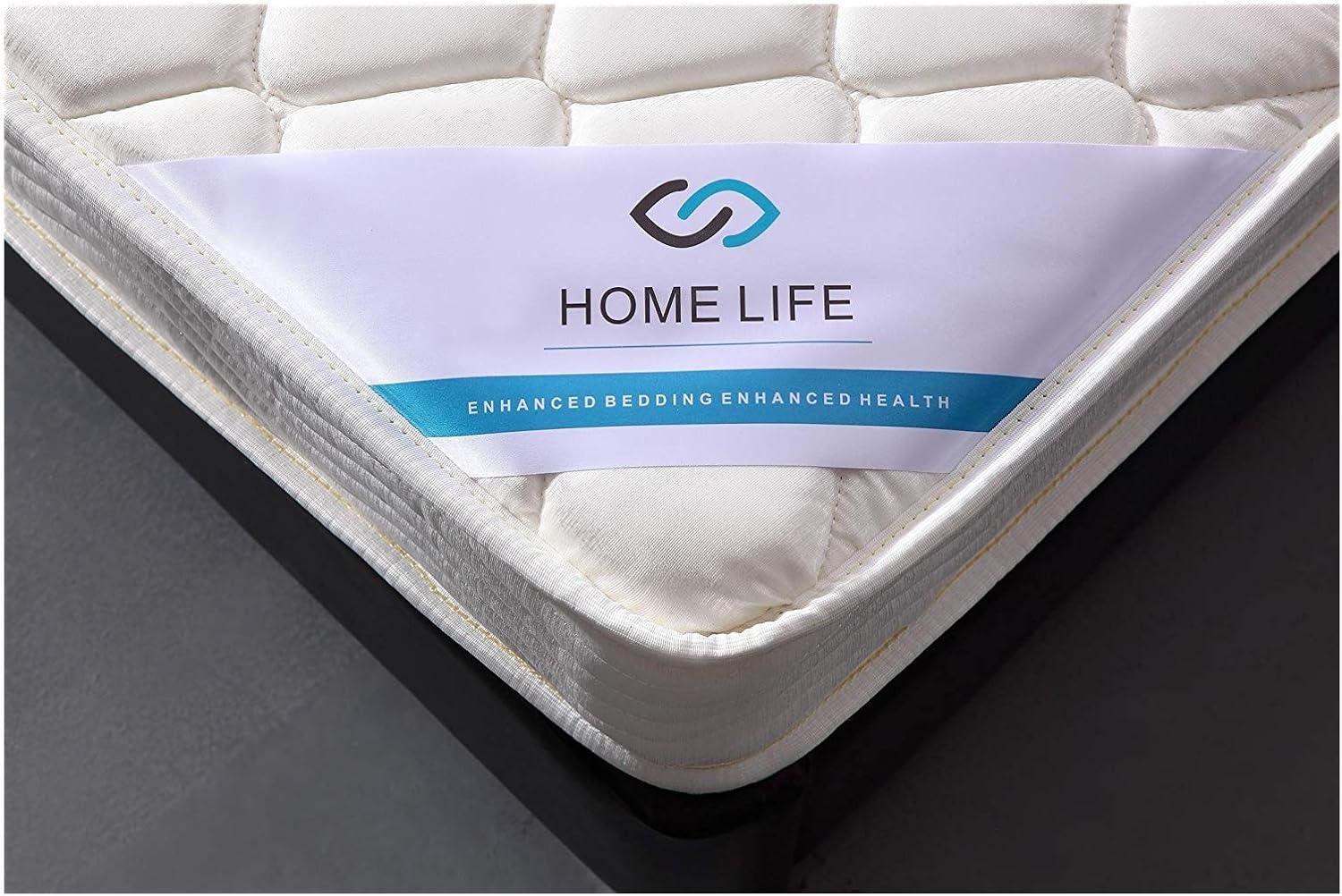 HomeLife 6-Inch Twin Size Mattress Gel Memory Foam – Firm - Tight Top, Pocketed Coils - Breathable Polyester Cover - Innerspring Support - White - Comfortable & Durable - Twin Mattress
