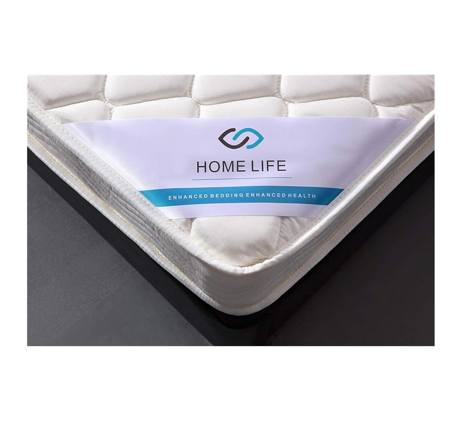 HomeLife 6-Inch Twin Size Mattress Gel Memory Foam – Firm - Tight Top, Pocketed Coils - Breathable Polyester Cover - Innerspring Support - White - Comfortable & Durable - Twin Mattress