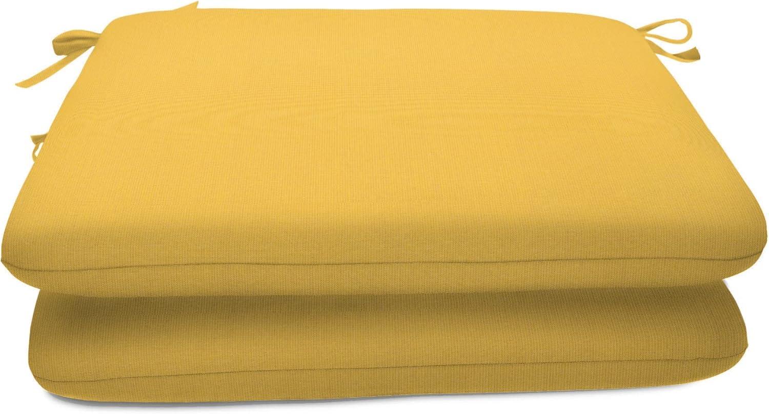 Casual Cushion Solid Sunbrella® Fabric 2-Piece Indoor/Outdoor Seat Pad Cushion, 20"W x 20"L, Spectrum Daffodil