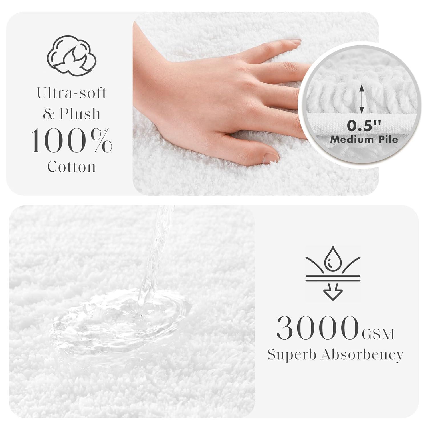 Madison Park Signature Splendor 100% Cotton Tufted 3000 GSM Reversible Bath Rug