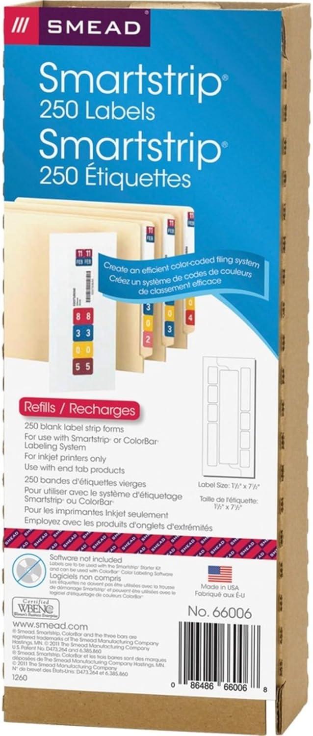 Smead Smartstrip Labeling System ColorBar Refill Labels 7.50" x 1.50" Length - Inkjet - 1 / Pack