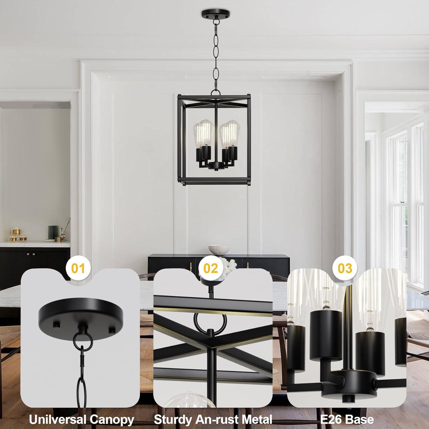 17 Stories Keya 4 - Light Iron Dimmable Lantern Geometric Chandelier