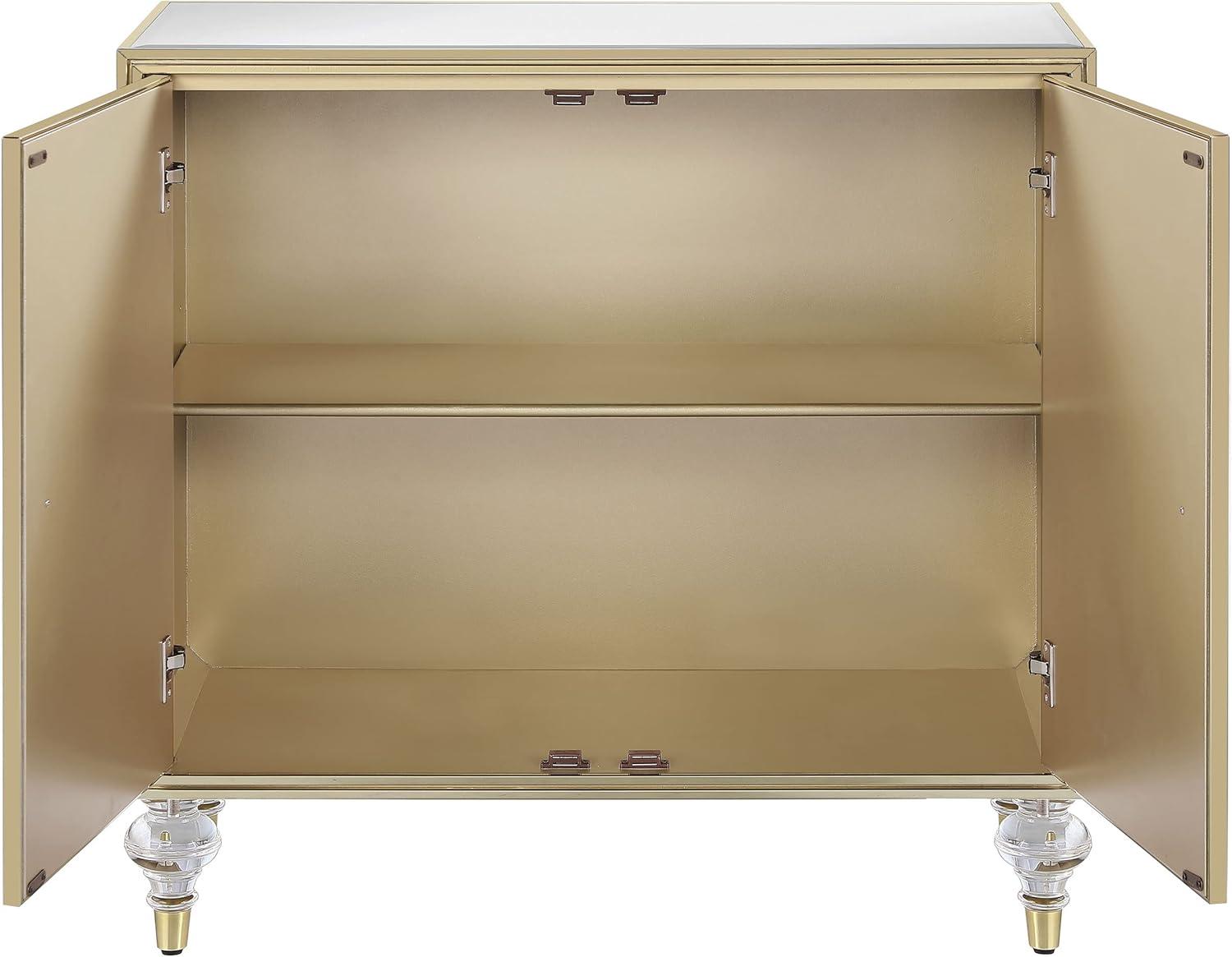 Coaster Astilbe 2-door Wood Accent Cabinet Mirror and Champagne