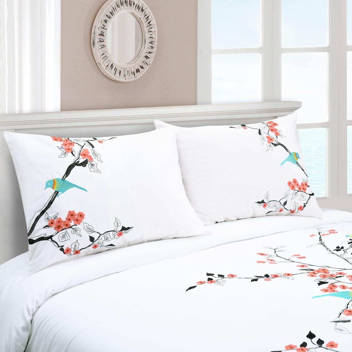 Superior Superior 100% Embroidery 3-Piece Cotton Duvet Cover Set