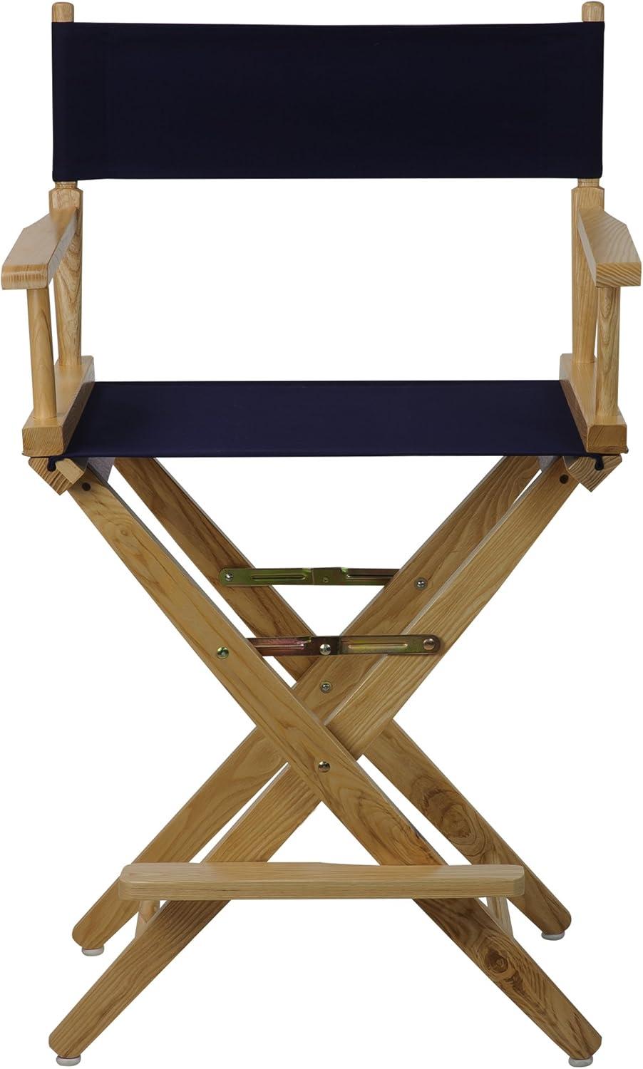 American Trails Extra-Wide Premium 24" Directors Chair Natural Frame W/Navy Color Cover