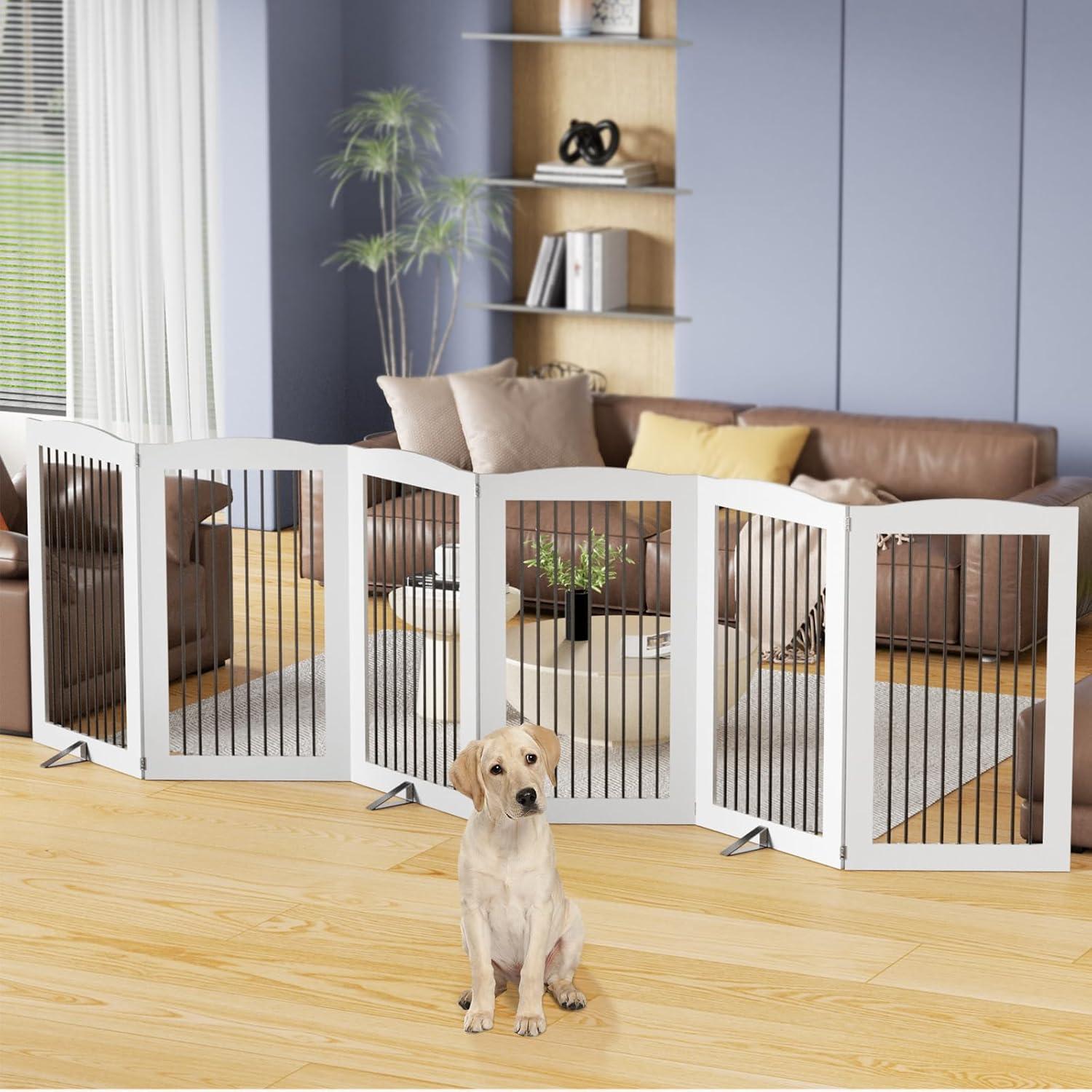 Archie & Oscar™ Freestanding Dog Gates, Foldable Dog Fence Indoor For Stairs, Doorways