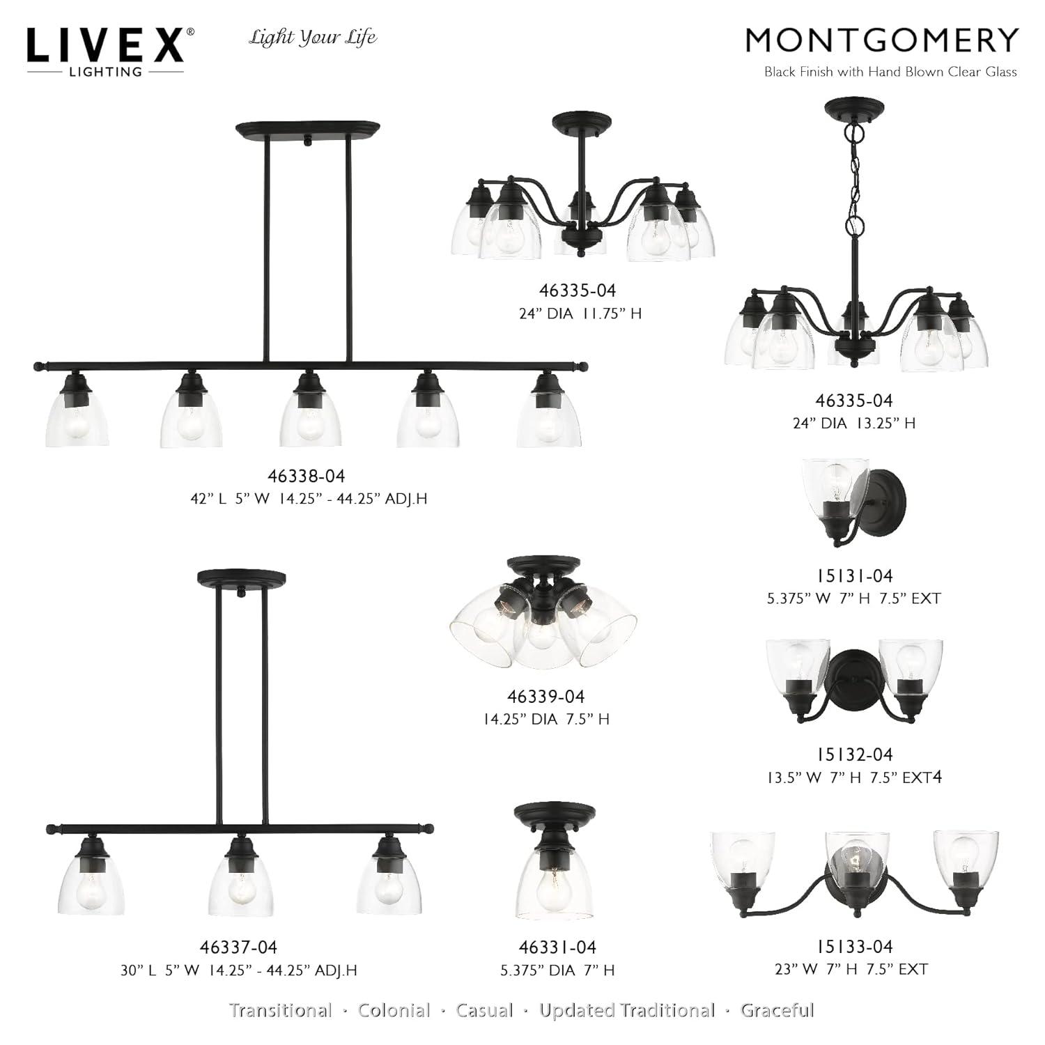 Livex Lighting Montgomery 5 - Light Chandelier in  Black