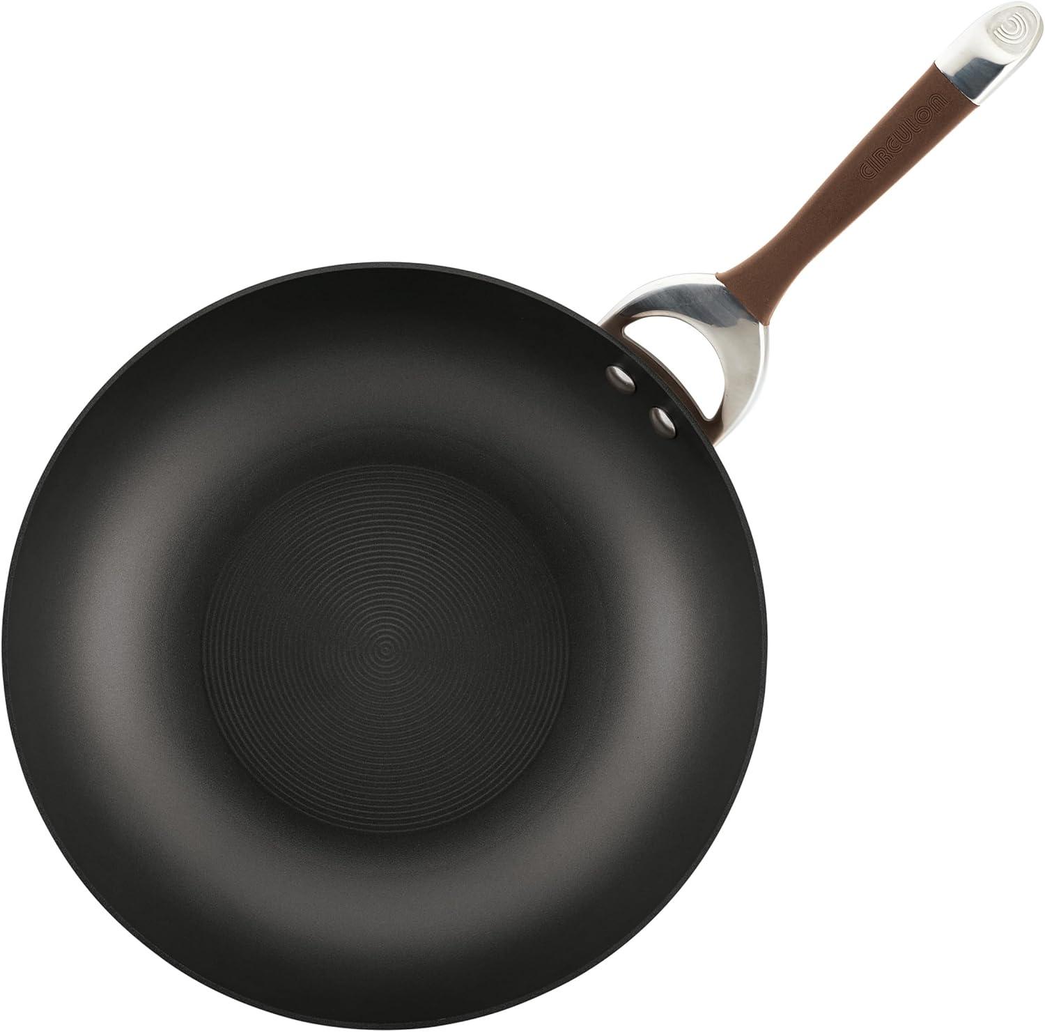 Circulon Symmetry 12-Inch Chocolate Nonstick Aluminum Pan with Lid