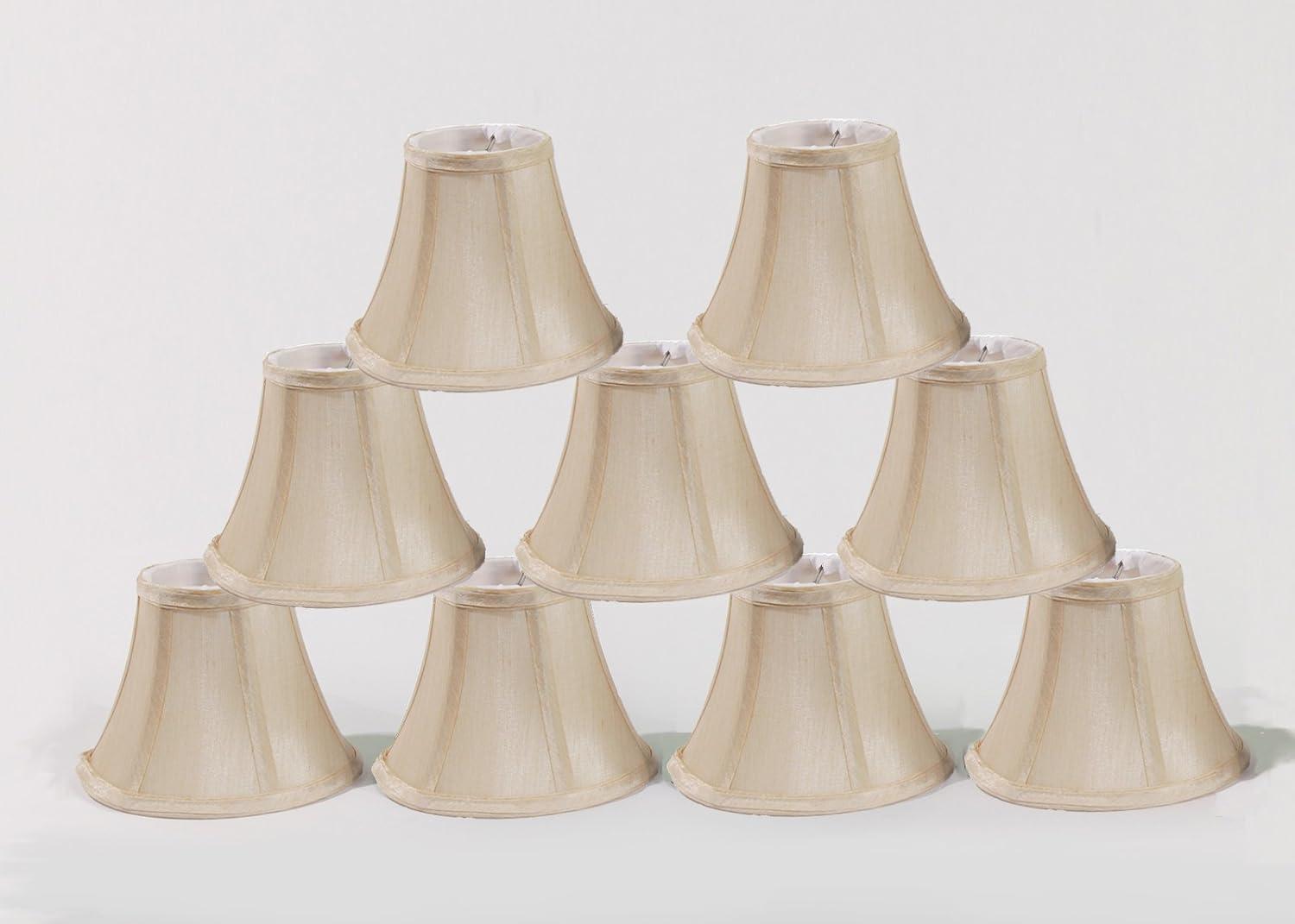 Urbanest Chandelier Lamp Shades, Set of 9, Soft Bell 3"x 6"x 5" Cream , Clip on