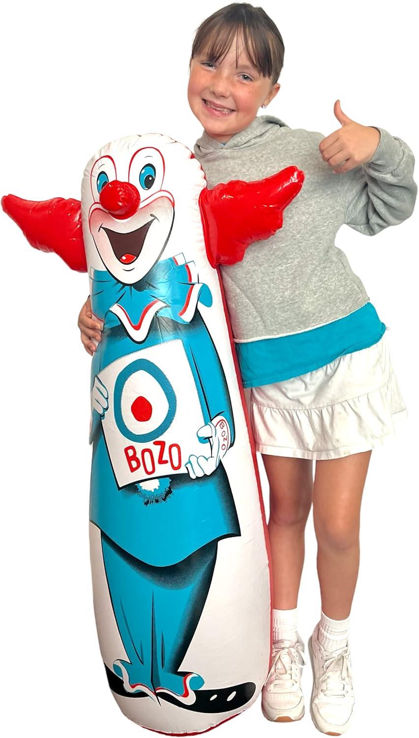 WARM FUZZY Toys - The Original Bozo The Clown Inflatable 3-D Bop Bag Works Great for Ages 3+ and at Home, in The Classroom or as an Energy/Stress Reliever