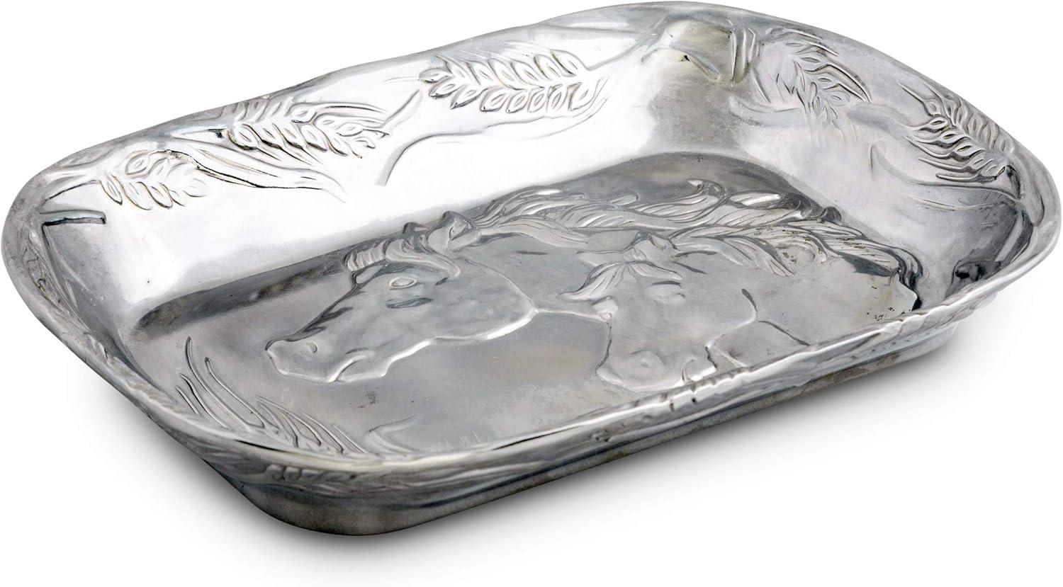 Arthur Court Aluminum Horse Equestrian Decorative Serving Tray