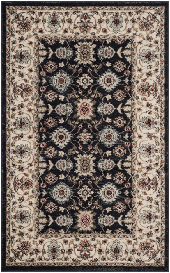 Lyndhurst LNH332 Power Loomed Area Rug - Navy/Cream - 5'3"x7'6" - Safavieh.