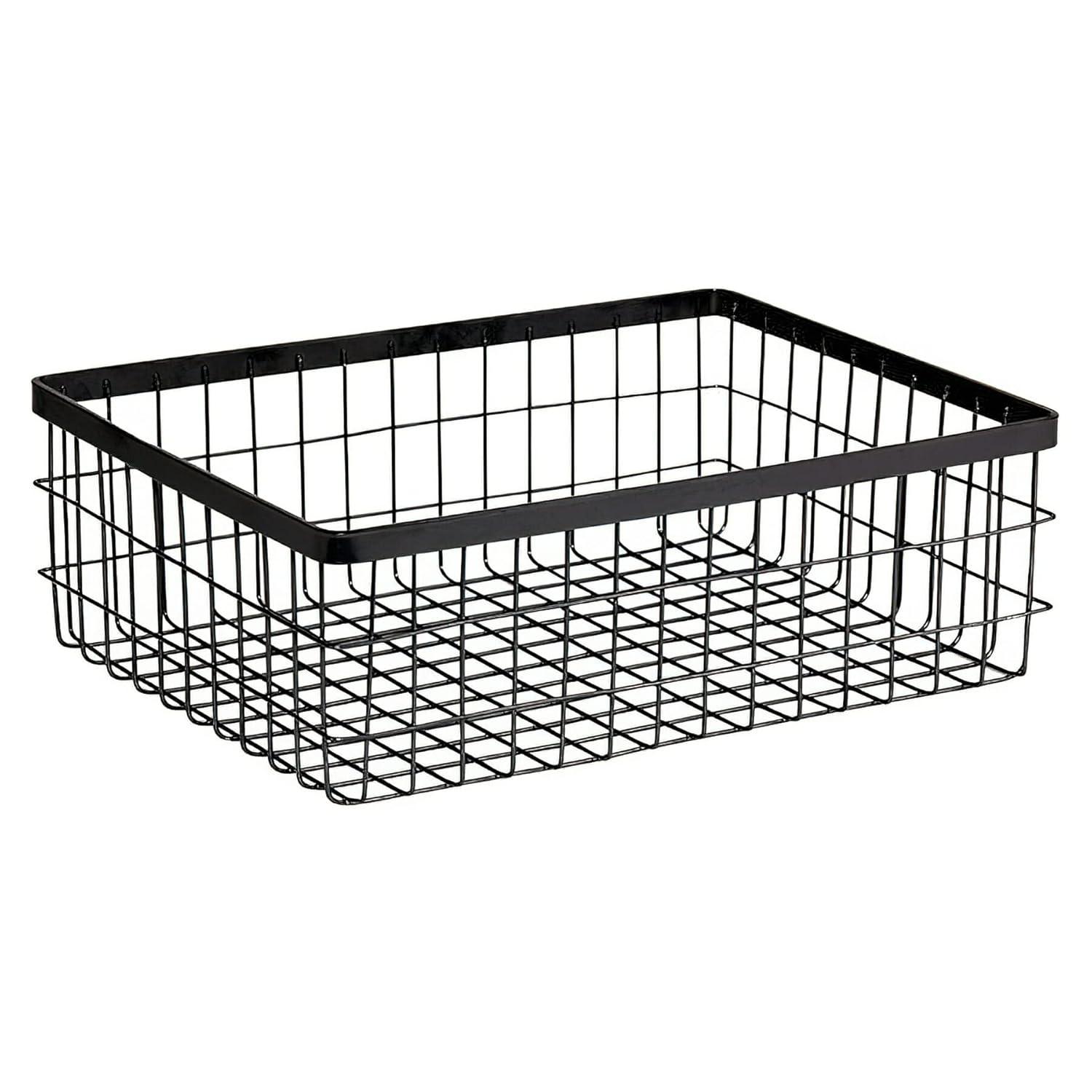G.E.T. WB-1294-MG Rectangular Metal Storage Wire Basket for Pantry, Produce and More, 9" x 6" x 4"