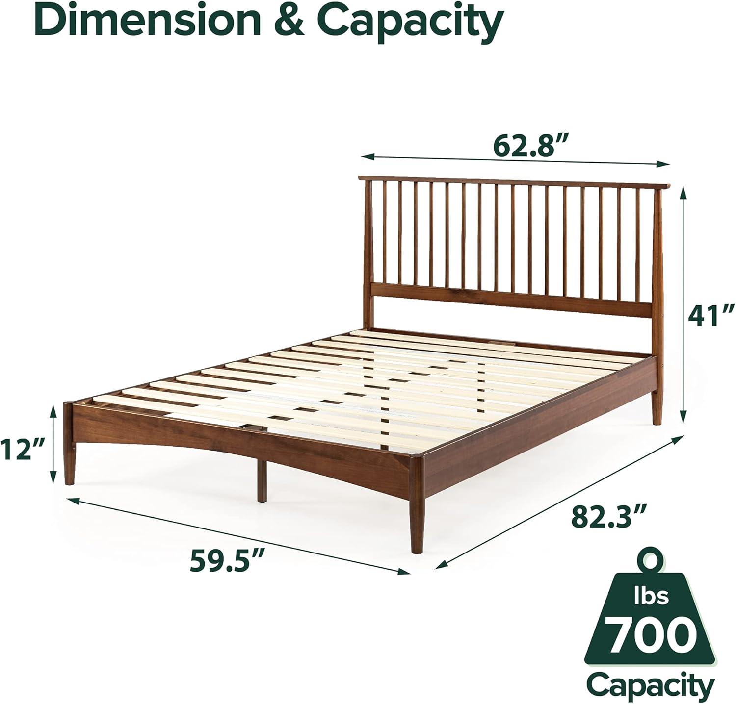 Rashay Mid-Century Modern Solid Wood Spindle Platform Bed