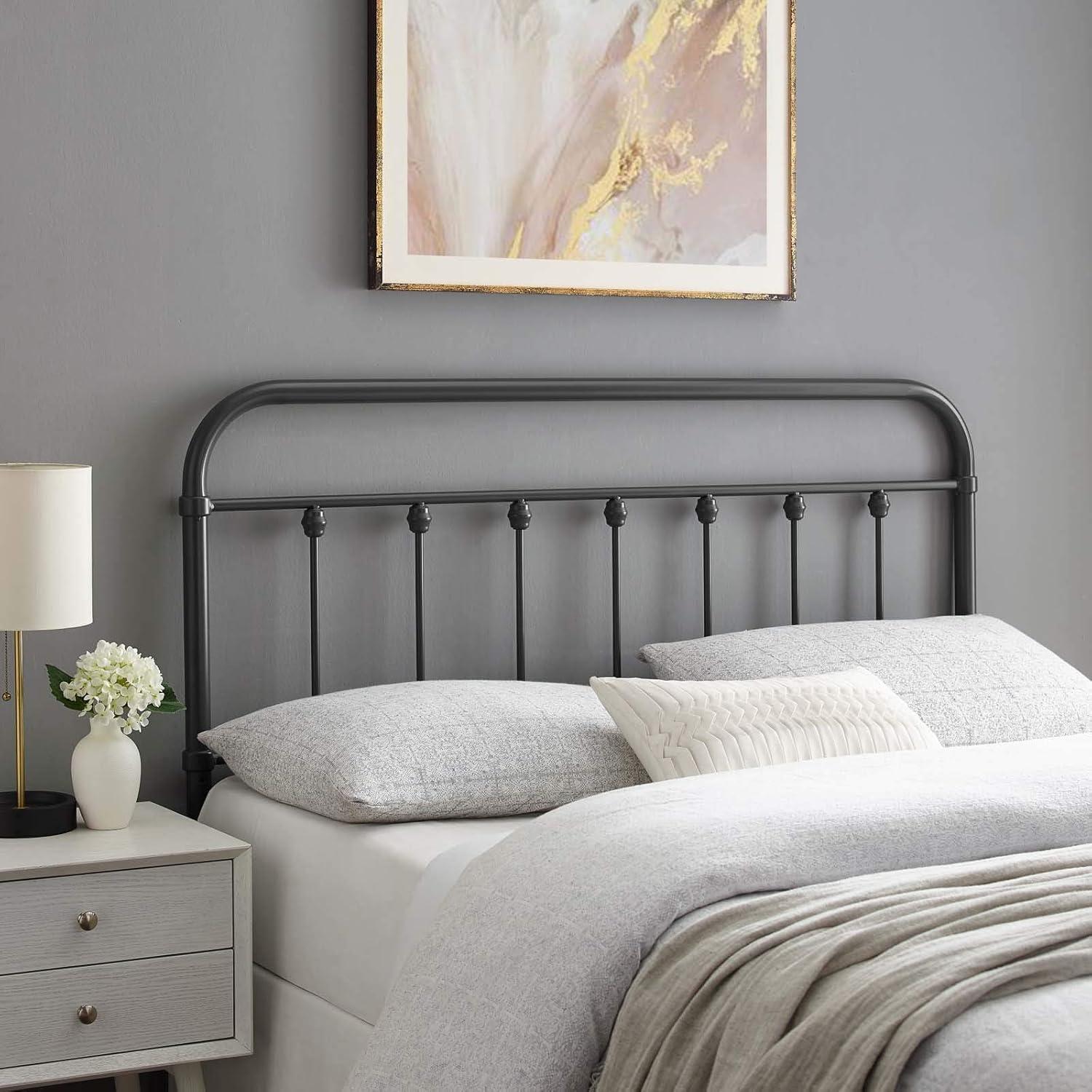 Sage Gray Twin Metal Farmhouse Headboard