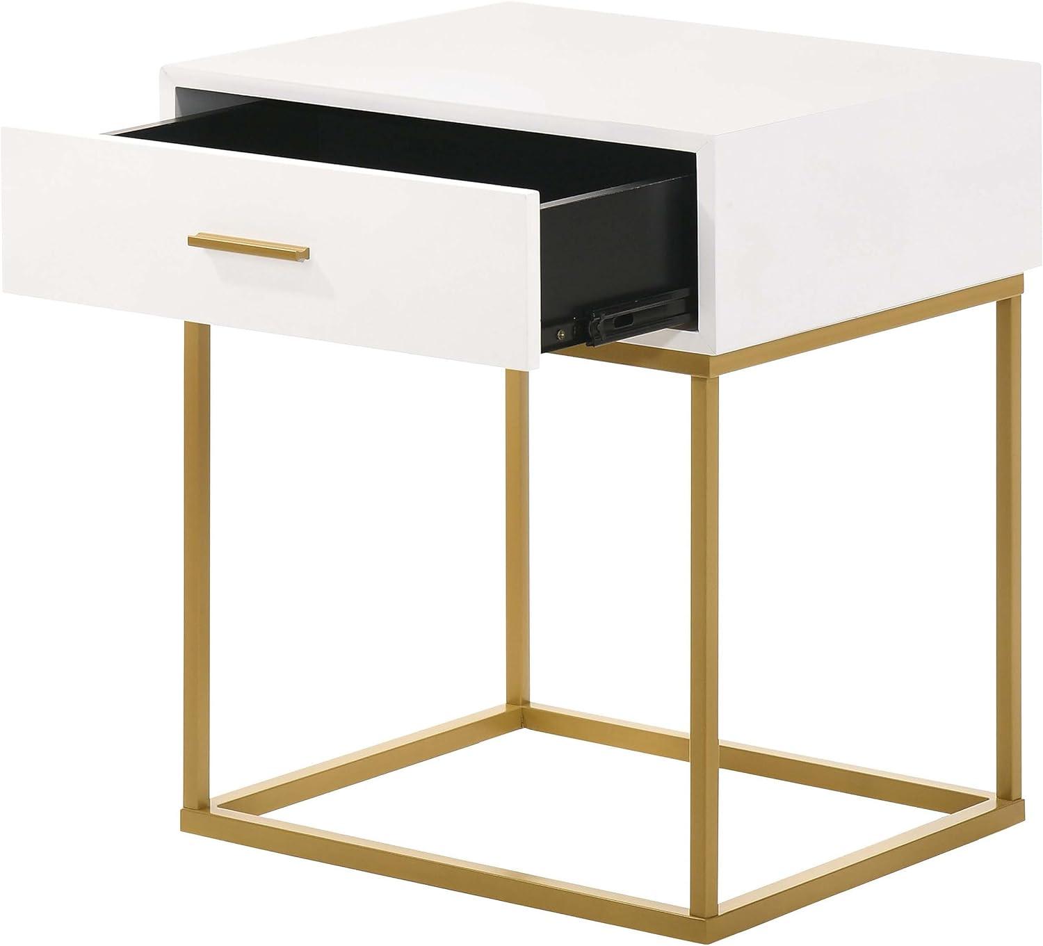 LuXeo LuXeo Catalina One Drawer Nightstand with Mustard Gold Legs
