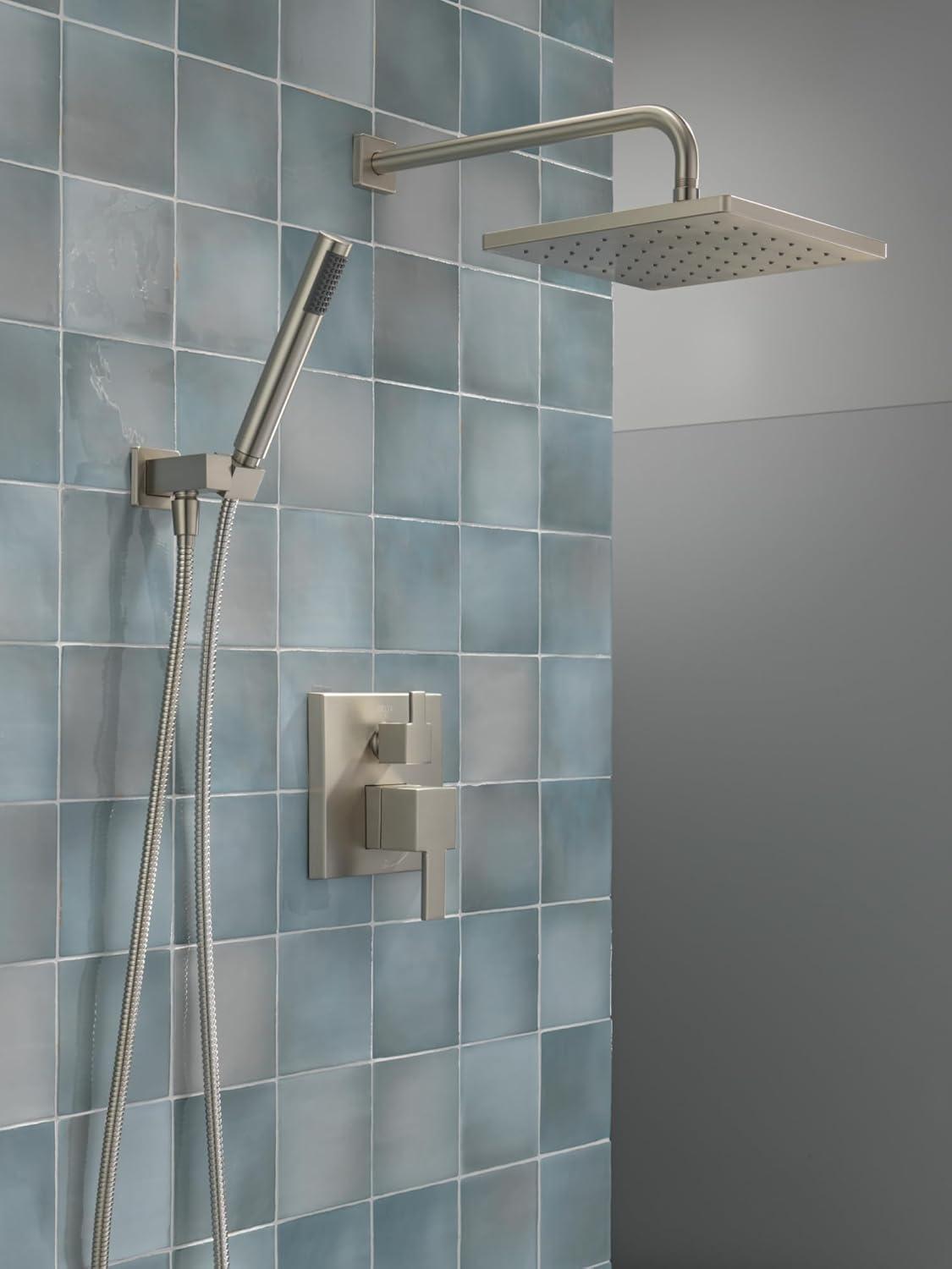 Modern Raincan Square Shower System, Rain Shower Head with Handheld Spray, Shower Faucet Set