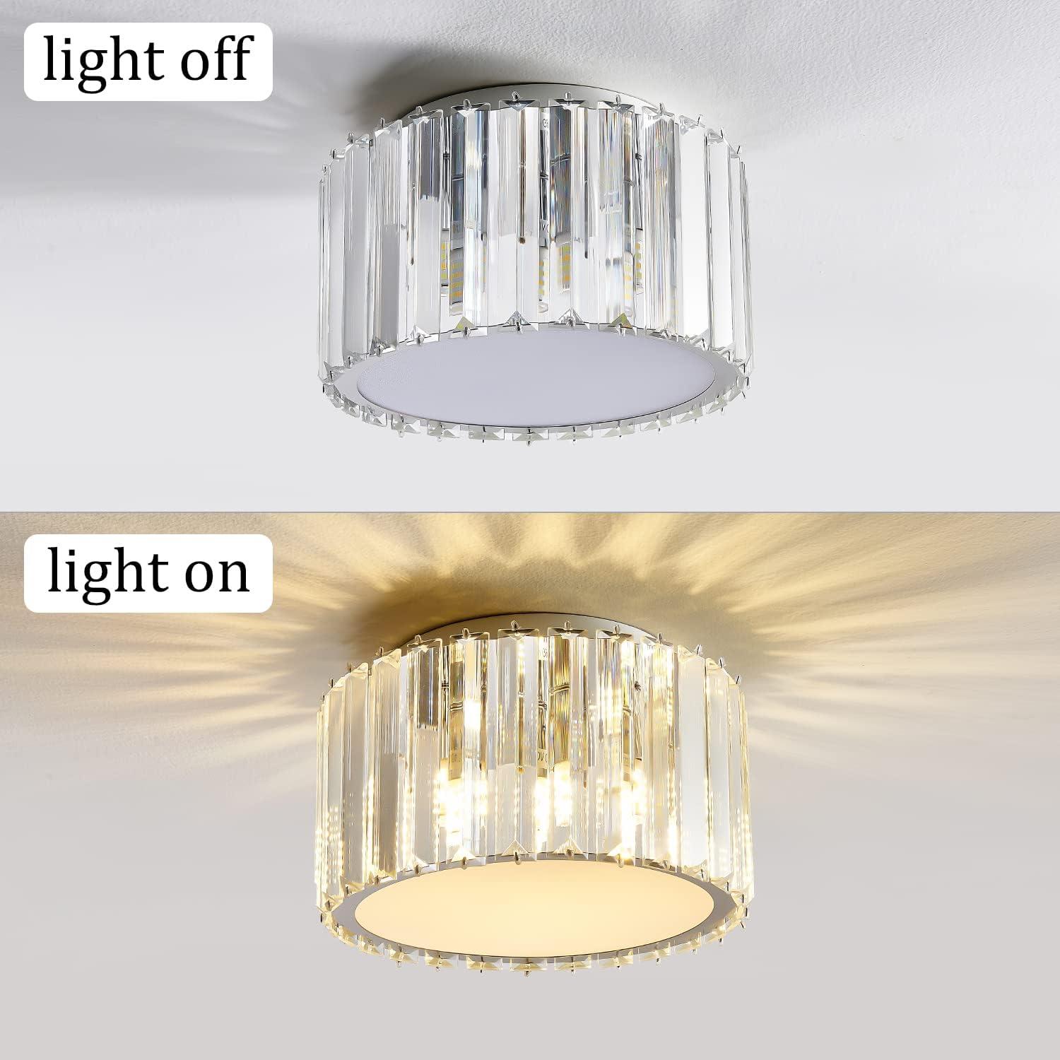 Mini Crystal Flush Mount Ceiling Light Fixture