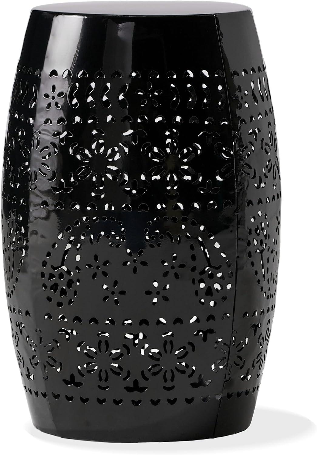 Christopher Knight Home Ruby Indoor/Outdoor Iron Lace Cut 12 Inch Side Table, Black