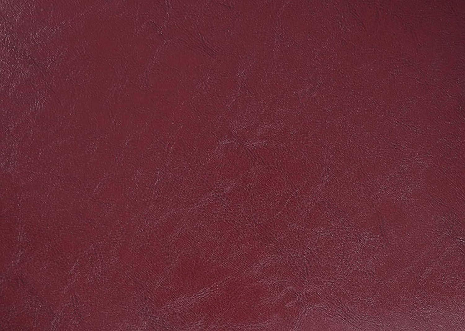 Designs4Comfort Round Accent Storage Ottoman with Reversible Tray Lid, Burgundy Faux Leather