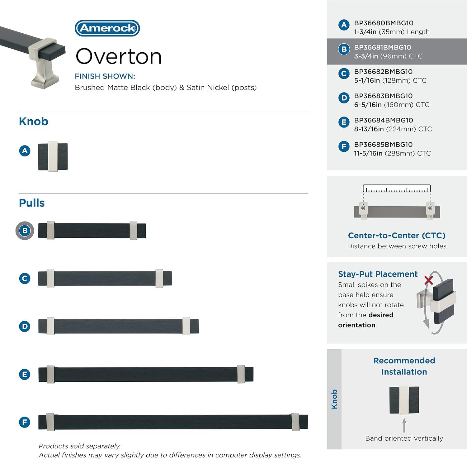 Amerock Overton Split Finish Cabinet or Drawer Pull