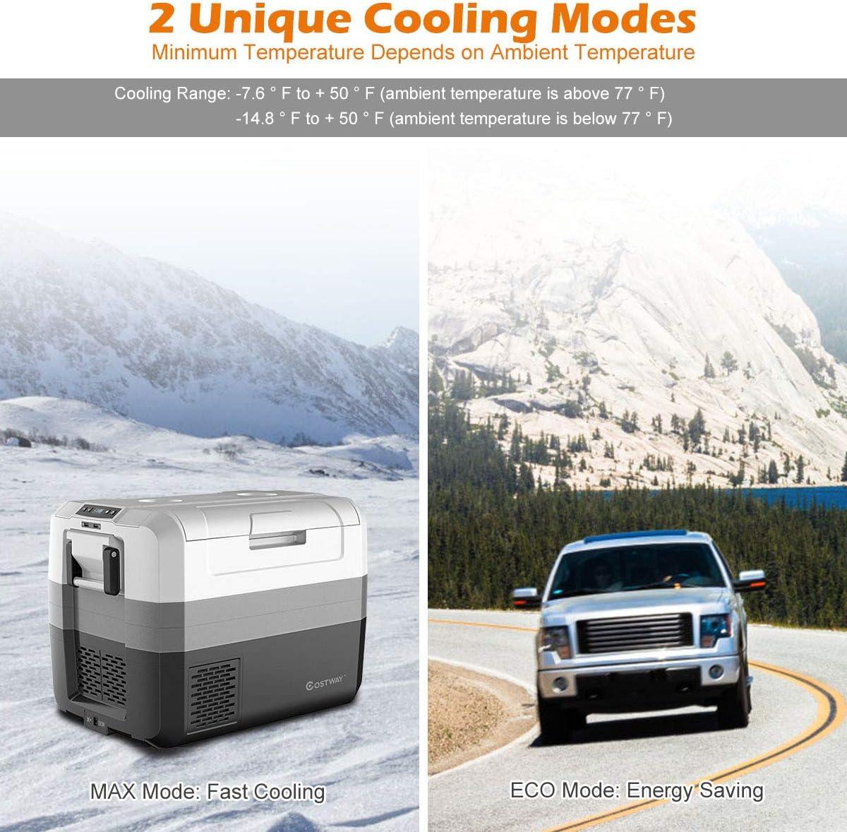 58 Quart Gray and Black Portable Electric Car Cooler