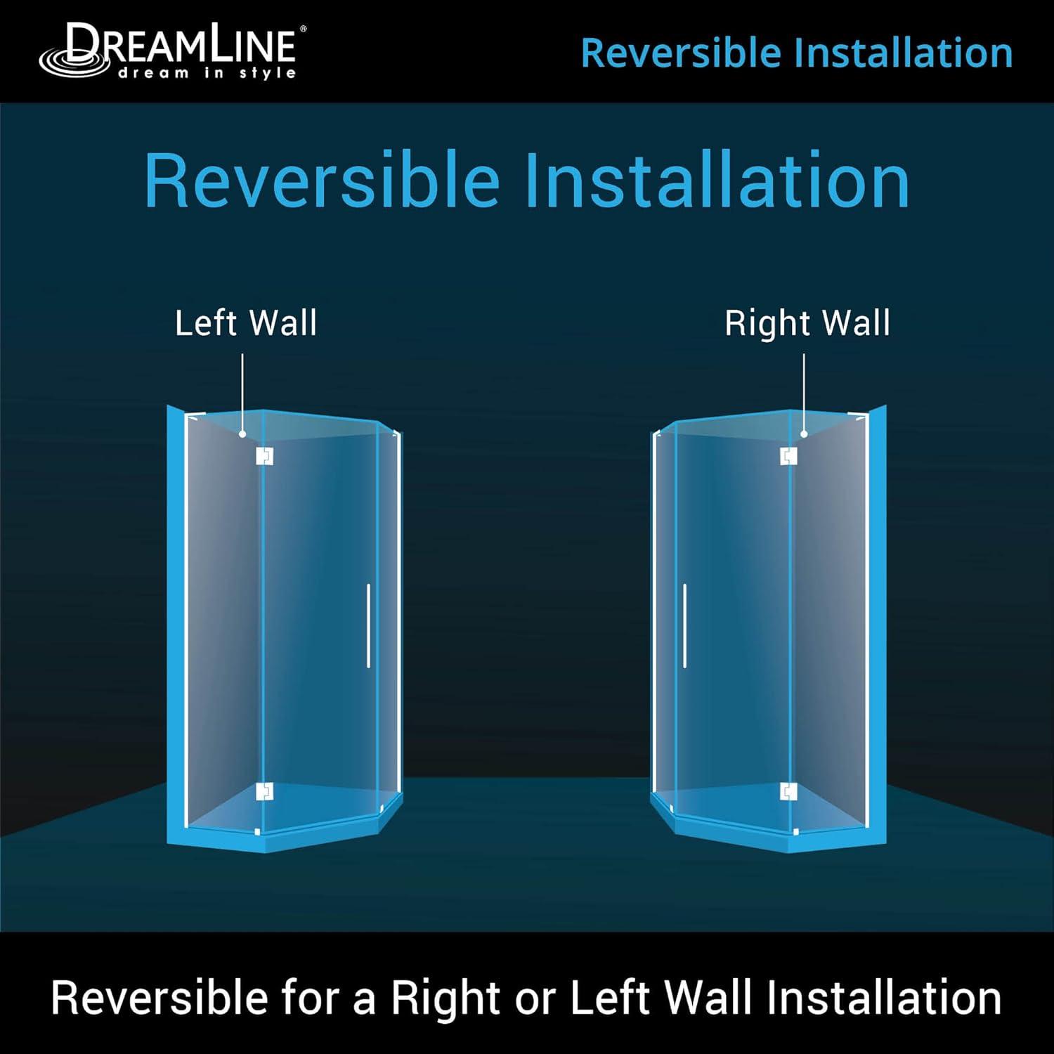 Prism 34.125" W x 34.125" D x 72" H Frameless Rectangle Shower Enclosure with Fixed Panel