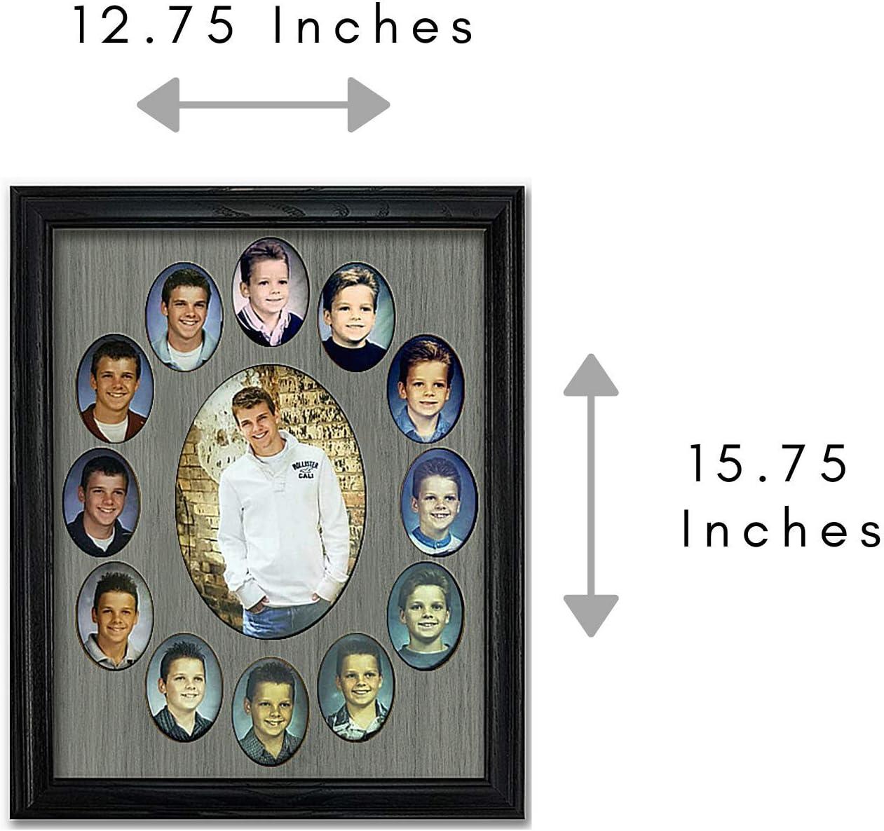 Black Wood Collage Picture Frame with White Mat for Graduation