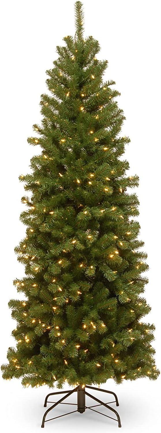 Prelit Slim North Valley Spruce Artificial Christmas Tree Clear Lights - National Tree Company