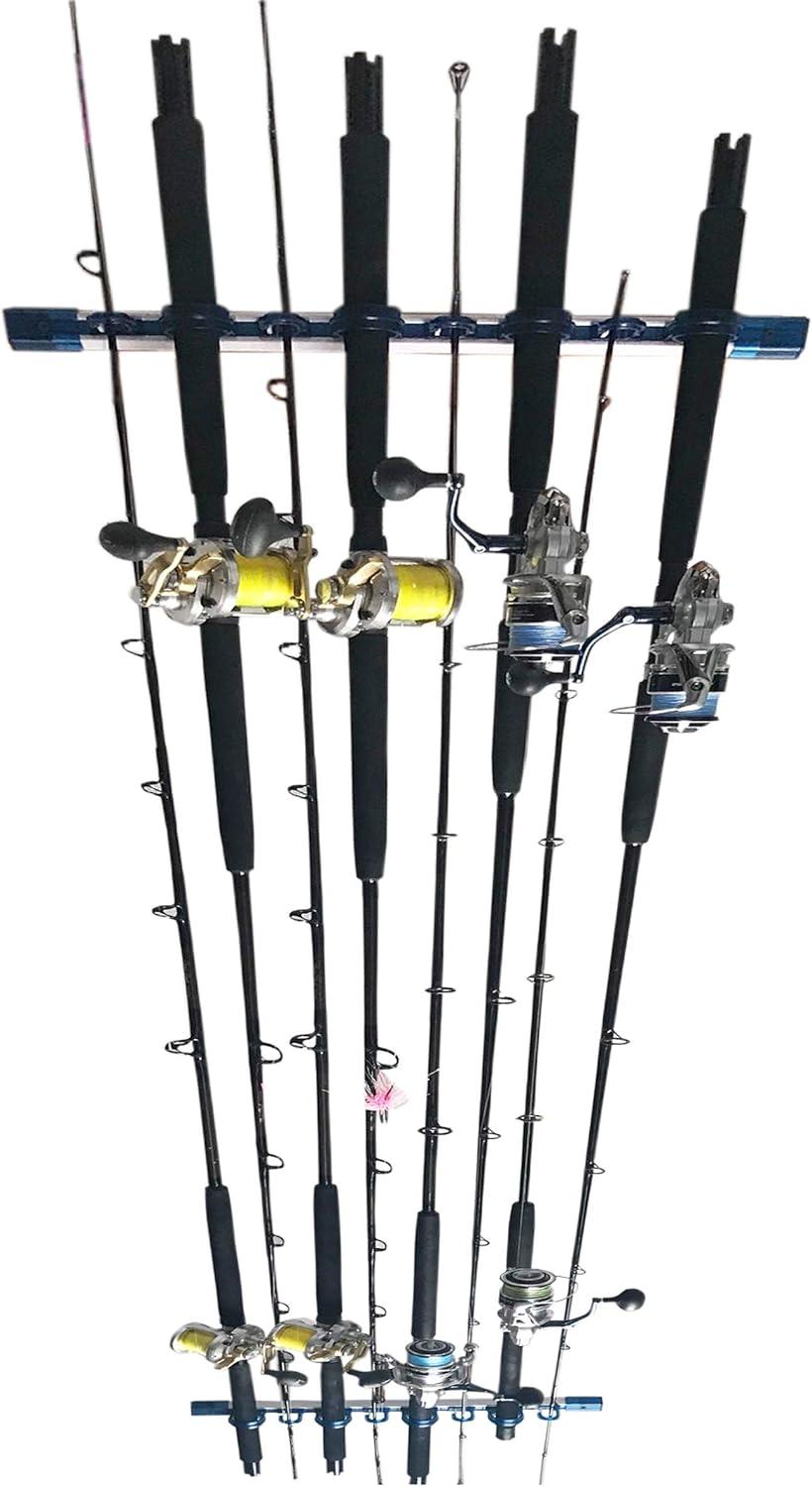 Rush Creek Creations | Fishing Rod Holder, Garage Organization and Wall Storage, for Reels, Gear and Accessories (Vertical/Horizontal Rack)